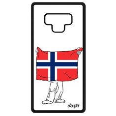 Чехол на смартфон Samsung Galaxy Note 9, "Флаг Норвегии с руками" Страна Туризм Utaupia