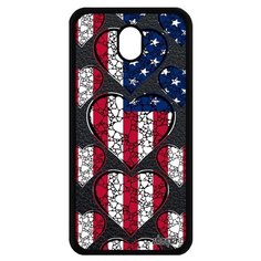 Чехол на смартфон Galaxy J7 2017, "Флаг Соединенных Штатов с сердцем" Страна Туризм Utaupia