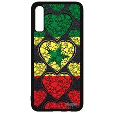 Чехол на смартфон Samsung Galaxy A70, "Флаг Сенегала с сердцем" Патриот Государственный Utaupia