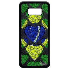 Чехол на смартфон Galaxy S8 Plus, "Флаг Бразилии с сердцем" Патриот Путешествие Utaupia