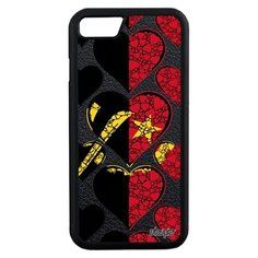Чехол на смартфон Apple iPhone 8, "Флаг Анголы с сердцем" Государственный Любовь Utaupia