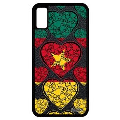 Чехол на смартфон Apple iPhone XS, "Флаг Камеруна с сердцем" Патриот Туризм Utaupia