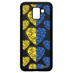 Чехол на смартфон Samsung Galaxy J6 2018, "Флаг Украины с сердцем" Страна Путешествие Utaupia
