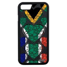 Чехол на смартфон Apple iPhone 8, "Флаг Южной Африки с сердцем" Туризм Страна Utaupia
