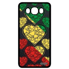 Чехол на смартфон Galaxy J7 2016, "Флаг Конго Браззавиль с сердцем" Патриот Любовь Utaupia