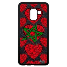 Чехол на смартфон Galaxy A8 2018, "Флаг Марокко с сердцем" Государственный Любовь Utaupia