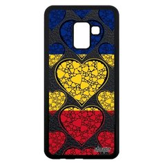 Чехол на смартфон Galaxy A8 2018, "Флаг Румынии с сердцем" Патриот Страна Utaupia
