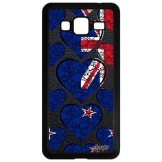 Чехол на смартфон Samsung Galaxy J3 2016, "Флаг Новой Зеландии с сердцем" Туризм Страна Utaupia