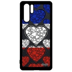 Чехол на смартфон Huawei P30 Pro, "Флаг Франции с сердцем" Путешествие Государственный Utaupia