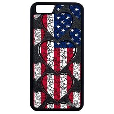Чехол на смартфон Apple iPhone 6 6S Plus, "Флаг Соединенных Штатов с сердцем" Патриот Utaupia