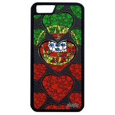 Чехол на смартфон Apple iPhone 6 6S Plus, "Флаг Португалии с сердцем" Страна Utaupia