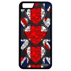 Чехол на смартфон Apple iPhone 6 6S Plus, "Флаг английский с сердцем" Страна Любовь Utaupia