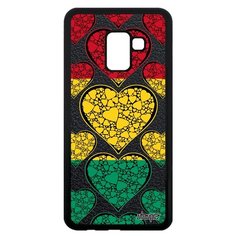 Чехол на смартфон Galaxy A8 2018, "Флаг Гвинеи с сердцем" Страна Патриот Utaupia