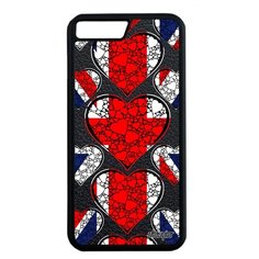 Чехол на смартфон iPhone 8 Plus, "Флаг английский с сердцем" Патриот Любовь Utaupia