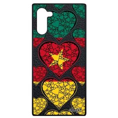 Чехол на смартфон Samsung Galaxy Note 10, "Флаг Камеруна с сердцем" Страна Туризм Utaupia