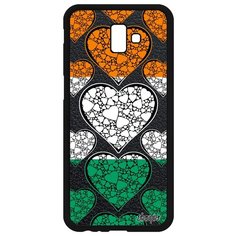 Чехол на смартфон Galaxy J6 Plus 2018, "Флаг Кот-дИвуар с сердцем" Государственный Страна Utaupia