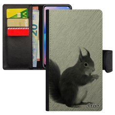 Чехол-книжка на смартфон Эпл Айфон 7 оригинальный дизайн Белка Рыжая Телеутка Utaupia