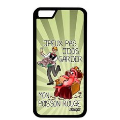 Чехол на смартфон iPhone 6 6S, "Не могу - у меня красная рыбка!" Карикатура Пародия Utaupia