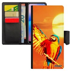Чехол-книжка на смартфон Samsung Galaxy A10 французский дизайн Попугай Тропики Говорящий Utaupia
