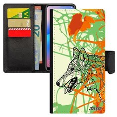 Чехол-книжка на смартфон Samsung Galaxy A40 уникальный дизайн Волк Одинокий Wolf Utaupia