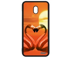 Чехол на смартфон Redmi 8A, "Фламинго" Розовый Любовь Utaupia