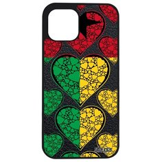 Чехол на смартфон iPhone 12, "Флаг Гвинеи Бисау с сердцем" Туризм Государственный Utaupia
