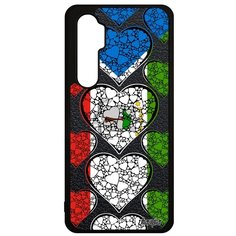 Чехол на смартфон Mi Note 10 Lite, "Флаг Гвинеи Экваториальной с сердцем" Страна Любовь Utaupia