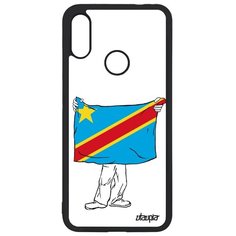 Чехол на смартфон Redmi Note 7, "Флаг Конго Киншаса с руками" Туризм Государственный Utaupia