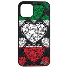 Чехол на смартфон iPhone 12 mini, "Флаг Италии с сердцем" Страна Любовь Utaupia