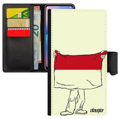 Чехол-книжка на смартфон Apple iPhone SE 2020, "Флаг Монако с руками" Путешествие Туризм Utaupia