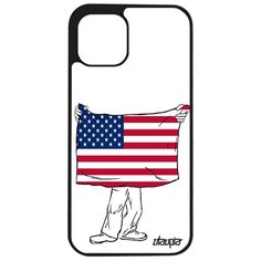 Чехол на смартфон iPhone 12 pro max, "Флаг Соединенных Штатов с руками" Страна Utaupia