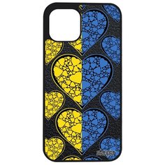 Чехол на смартфон iPhone 12 pro max, "Флаг Украины с сердцем" Государственный Страна Utaupia