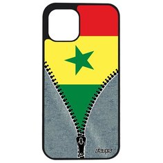 Чехол на смартфон iPhone 12 pro, "Флаг Сенегала на молнии" Государственный Патриот Utaupia