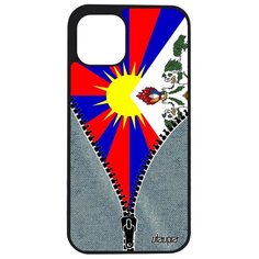 Чехол на смартфон Apple iPhone 12 pro, "Флаг Тибета на молнии" Туризм Государственный Utaupia