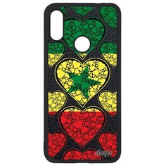 Чехол на смартфон Xiaomi Redmi Note 7, "Флаг Сенегала с сердцем" Туризм Страна Utaupia