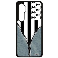 Чехол на смартфон Mi Note 10 Lite, "Флаг Бретани на молнии" Туризм Патриот Utaupia