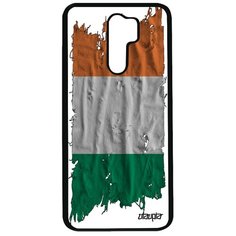 Чехол на смартфон Redmi 9, "Флаг Ирландии на ткани" Патриот Страна Utaupia