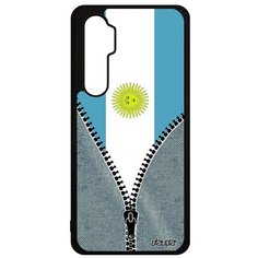 Чехол на смартфон Mi Note 10 Lite, "Флаг Аргентины на молнии" Путешествие Страна Utaupia