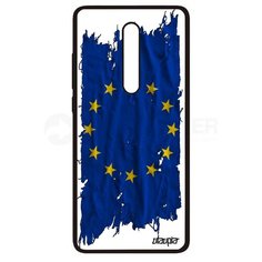 Чехол на смартфон Mi 9T, "Флаг Европы на ткани" Патриот Страна Utaupia