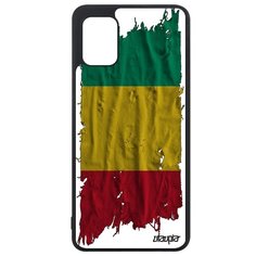 Чехол на смартфон Samsung Galaxy A31, "Флаг Гвинеи на ткани" Страна Патриот Utaupia