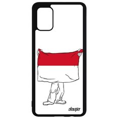 Чехол на смартфон Samsung Galaxy A51, "Флаг Монако с руками" Путешествие Туризм Utaupia