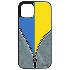 Чехол на смартфон iPhone 12, "Флаг Украины на молнии" Патриот Государственный Utaupia