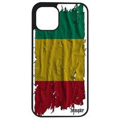 Чехол на смартфон iPhone 12 mini, "Флаг Гвинеи на ткани" Патриот Государственный Utaupia