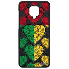 Чехол на смартфон Xiaomi Redmi Note 9 Pro, "Флаг Гвинеи Бисау с сердцем" Любовь Utaupia