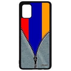 Чехол на смартфон Galaxy A51, "Флаг Армении на молнии" Государственный Страна Utaupia