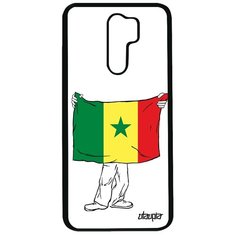 Чехол на смартфон Redmi 9, "Флаг Сенегала с руками" Страна Государственный Utaupia