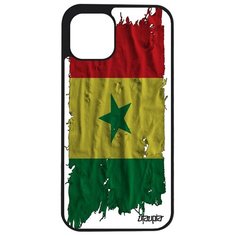 Чехол на смартфон iPhone 12 pro, "Флаг Сенегала на ткани" Патриот Страна Utaupia