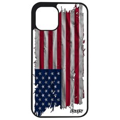 Чехол на смартфон iPhone 12, "Флаг Соединенных Штатов на ткани" Страна Патриот Utaupia