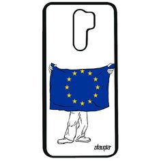 Чехол на смартфон Xiaomi Redmi 9, "Флаг Европы с руками" Патриот Путешествие Utaupia