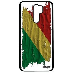 Чехол на смартфон Xiaomi Redmi 9, "Флаг Конго Браззавиль на ткани" Патриот Страна Utaupia